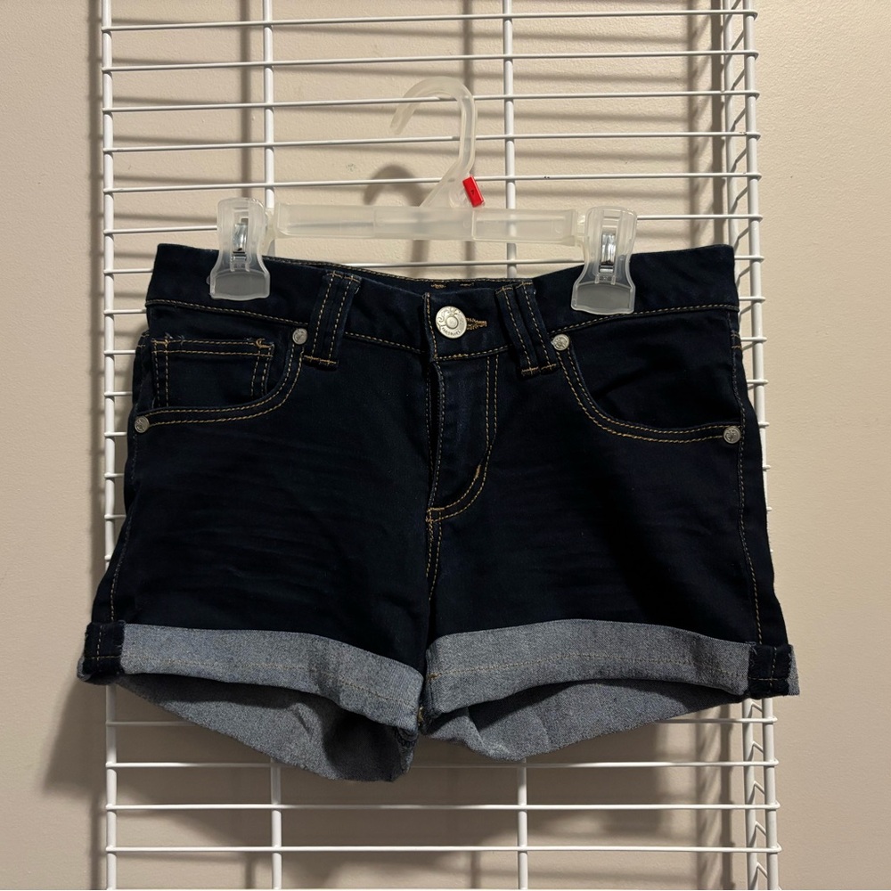 Paris Blues Navy and Gray Jean Shorts with Rolled Cuffs